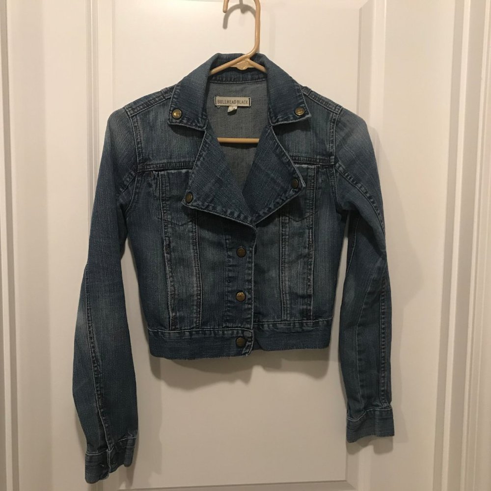 Bullhead Black moto denim jacket size small
